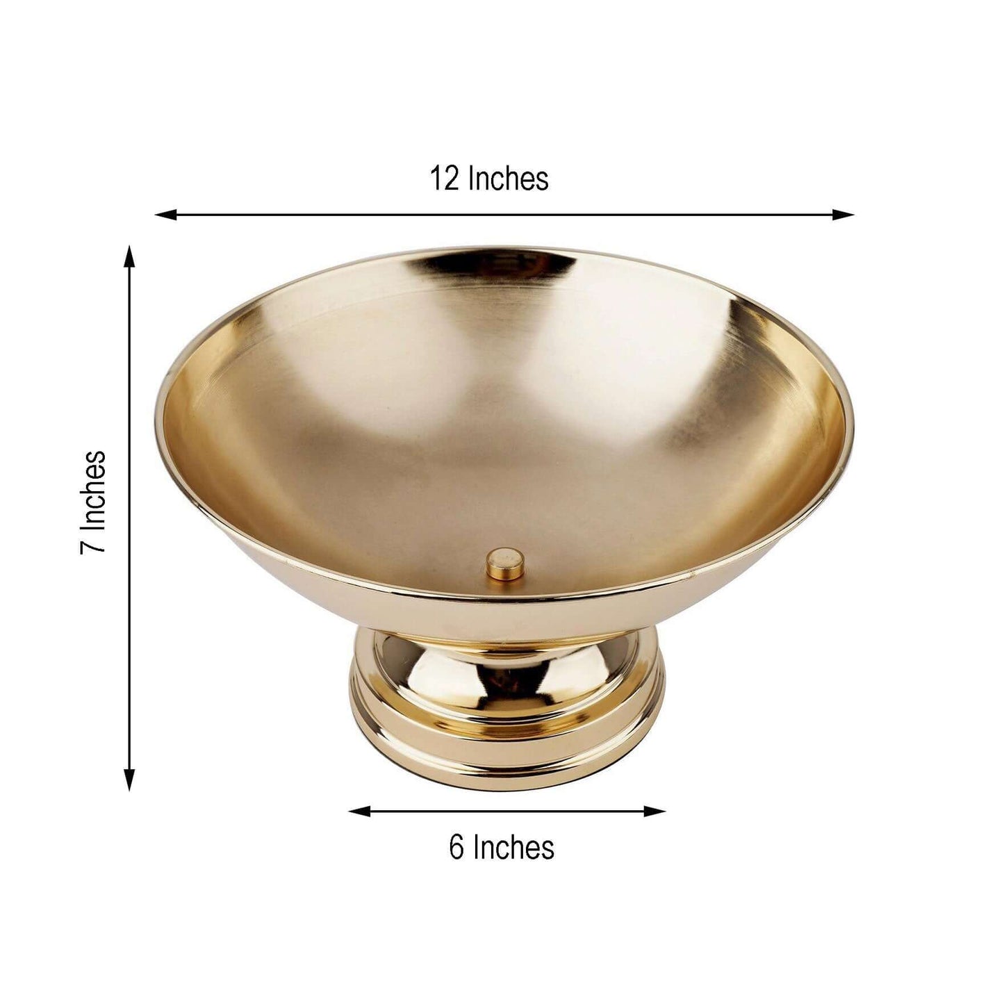 Metal Pedestal Flower Pot Round Design Gold - Floating Candle Bowl and Display Dish 12"