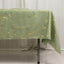 Polyester 60"x102" Rectangle Tablecloth Dusty Sage Green with Gold Foil Tree Branch Pattern - Wrinkle-Resistant & Durable Table Cover