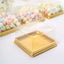 50 Pack Clear Gold Square Mini Plastic Cupcake Party Favor Boxes, Muffin Dessert Containers - 4"x4"x2.5"