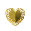 12 Pack Metallic Gold Foil Laser Cut Heart Paper Napkin Holders with Lace Pattern, Disposable Napkin Rings Bands