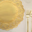 50 Pcs Paper 12" Round Placemats in Gold - Food Grade Lace Paper Doilies for Dessert Display & Table Decor