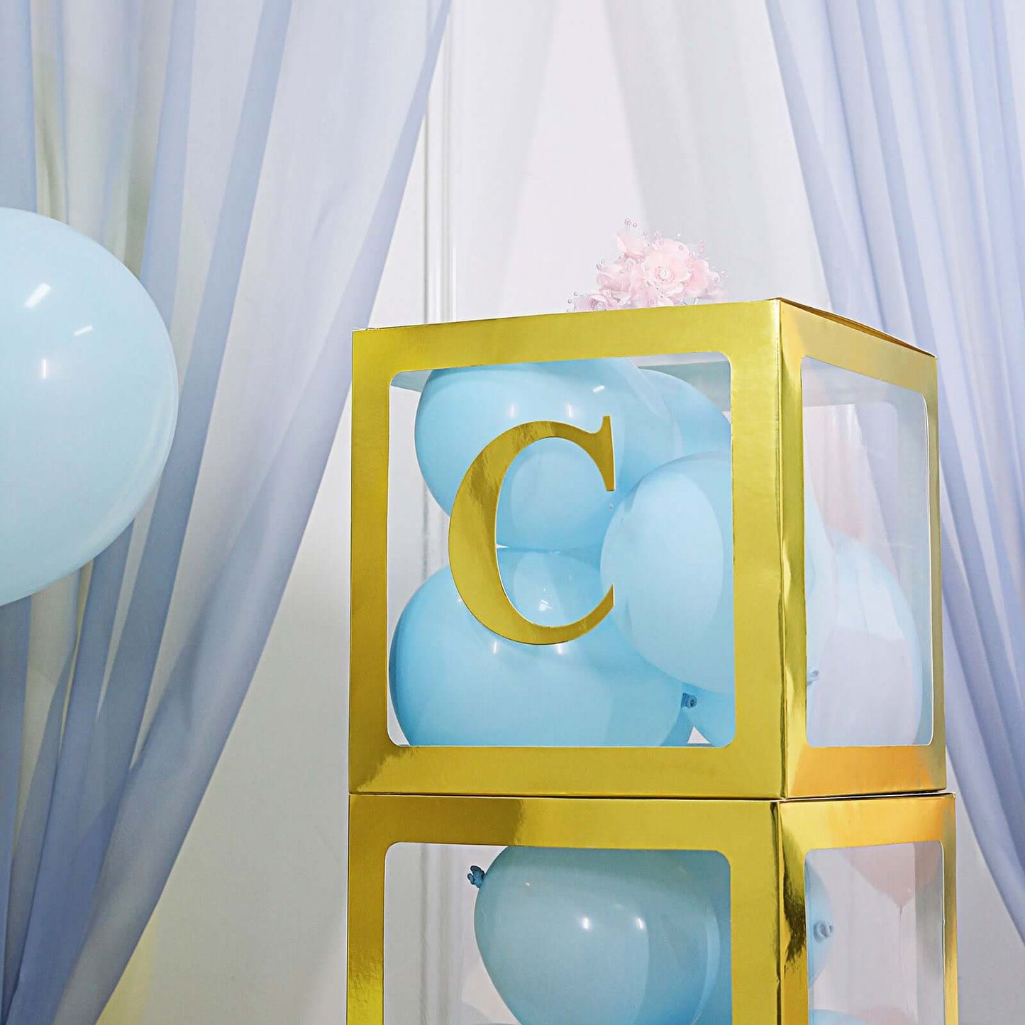 4 Pack 5" Metallic Gold Alphabet Stickers Banner, Customizable Stick on Gold Letters - C