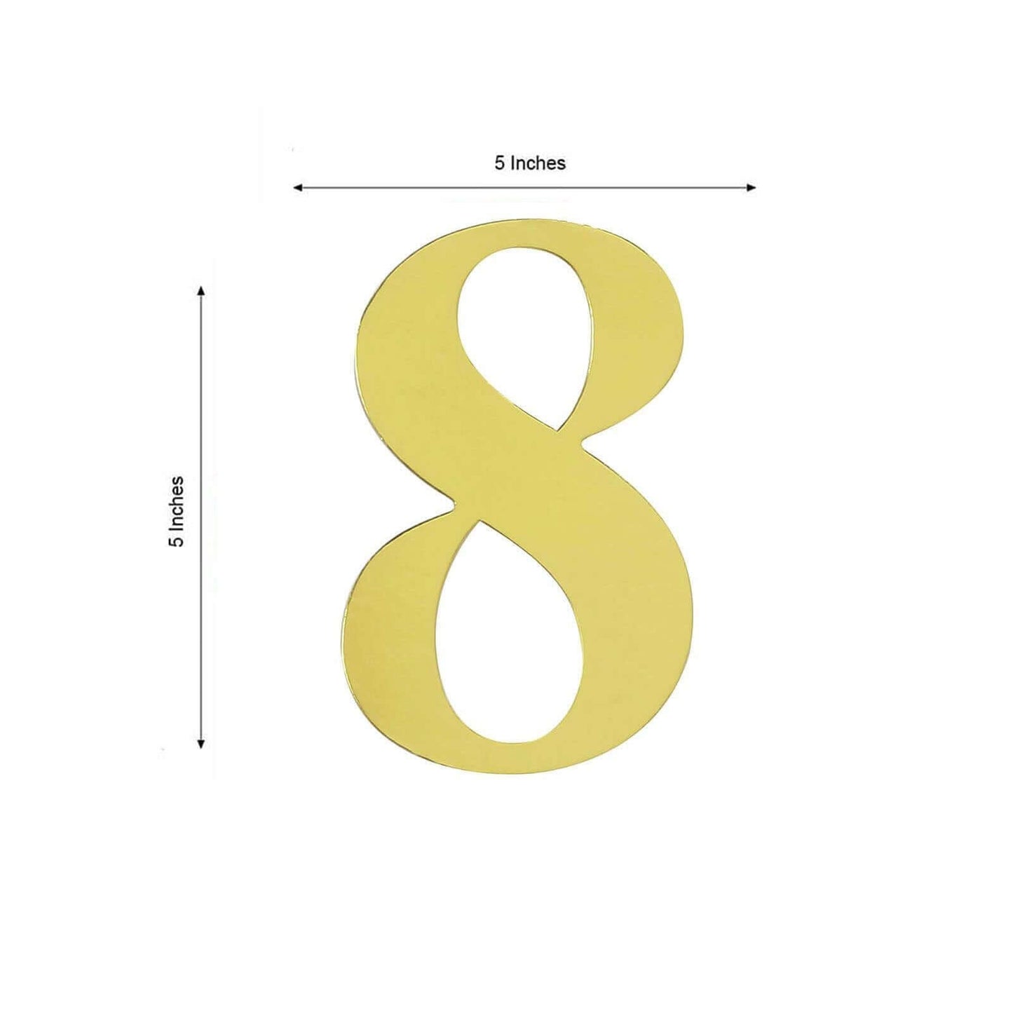 4-Pack Stickers Banner Custom 0-9 Number "8" Design Gold - Milestone Age and Date Stick-On Numbers 5"