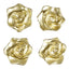 4-Pack Floating Candles Rose Flower Design Gold - Wedding Vase Fillers for Events 2.5"