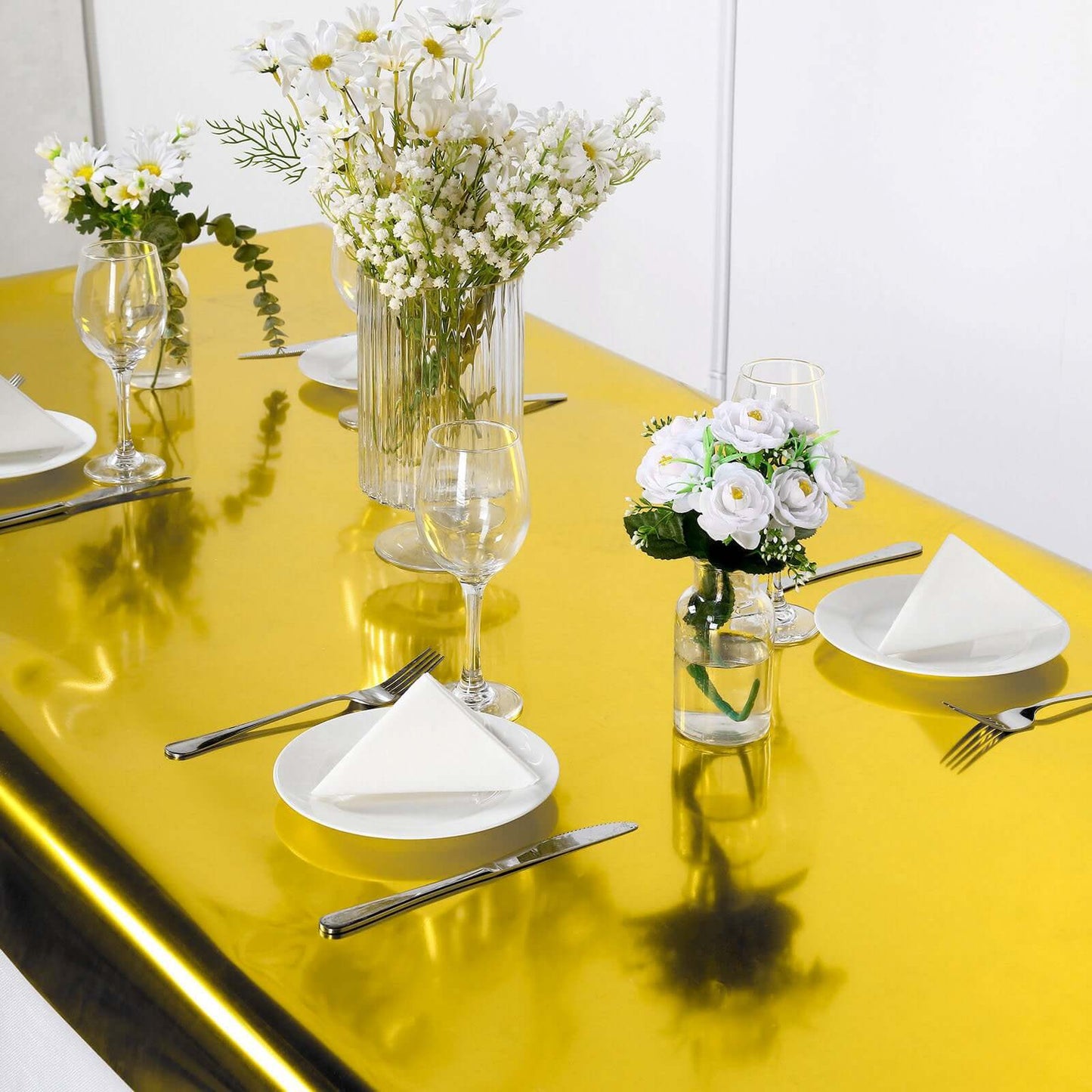 3ftx65ft Metallic Gold Glossy Mirrored Wedding Aisle Runner, Non-Woven Red Carpet Runner - Prom, Hollywood, Glam Parties