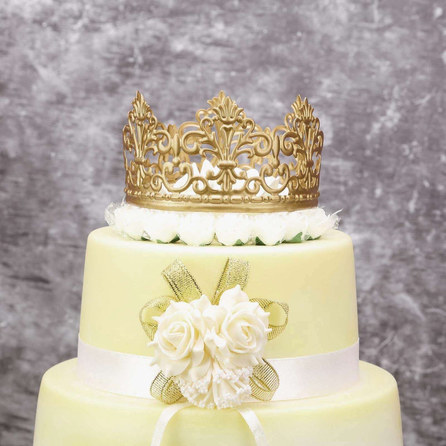 Metal Princess Crown Cake Topper Gold - Exquisite Cake Centerpiece Decor for QuinceaÃ±eras Bridal Showers & Fairytale-Themed Events 2"