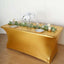 Stretch Spandex 72"x30" Rectangle Tablecloth Metallic Gold - Glamorous Form-Fitting Table Cover for Upscale Gatherings
