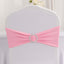 5 Pack Stretch Spandex Chair Sashes Pink - Reusable Chair Bands with Silver Diamond Ring Slide Buckle 5"x14"