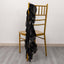 5 Pack Chiffon Satin Chair Sashes Black - Easy to Install Lustrous Ruffled Curly Willow Wedding Chair Decorations