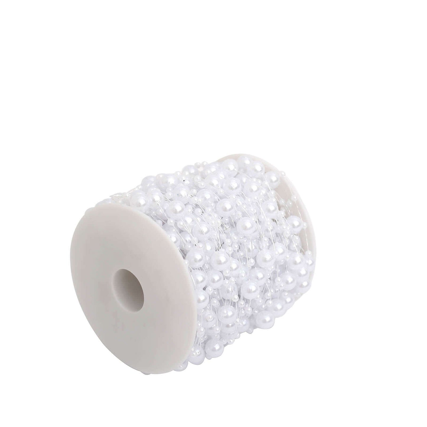 Faux Pearl String Beads Vase Filler - White DIY Craft Fishing Line Pearl Chains 100ft