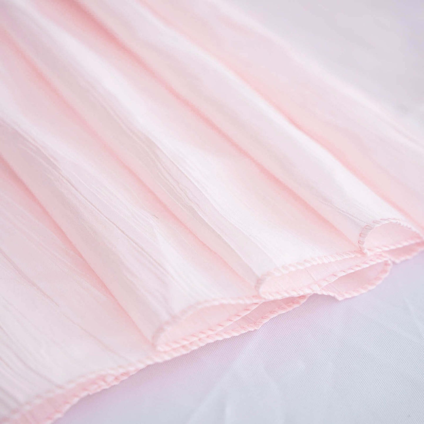 Taffeta 90"x132" Rectangle Tablecloth Blush - Seamless Accordion Crinkle Table Cover