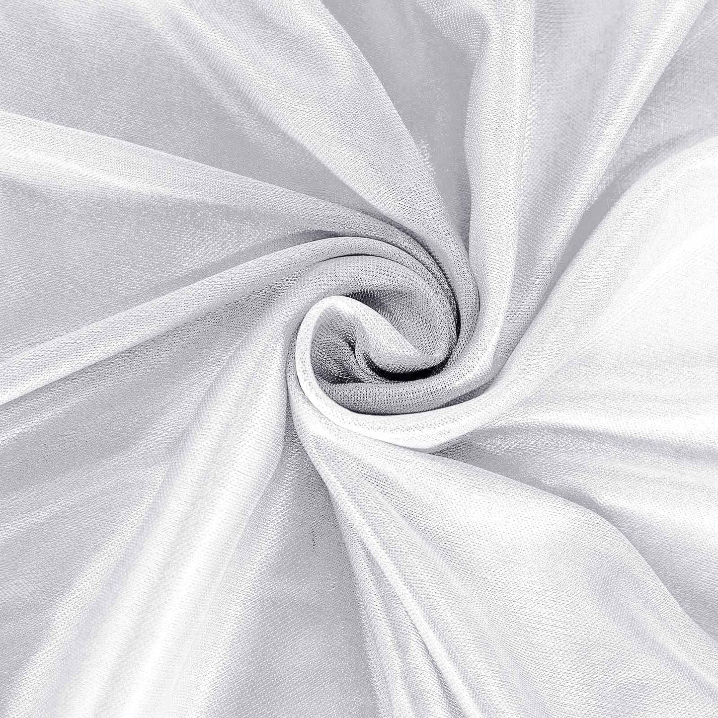 Satin 21ft Table Skirt White Pleated Double Drape Design - Soft & Graceful for Events