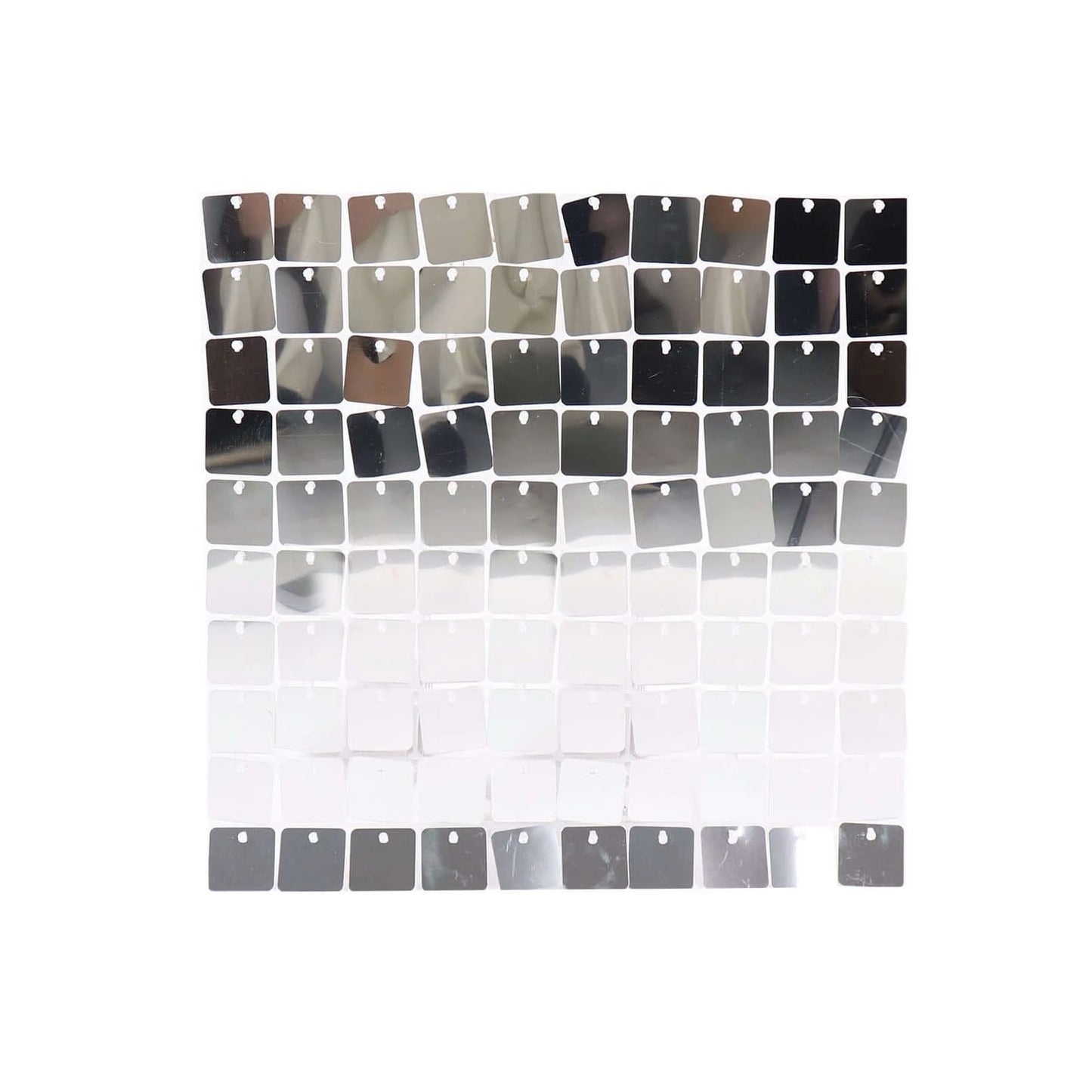 Shiny Silver Square Sequin Shimmer Wall Party Photo Backdrop, 24sq.ft Active Spangle Wall Art DÃ©cor Panels - 24 Panels
