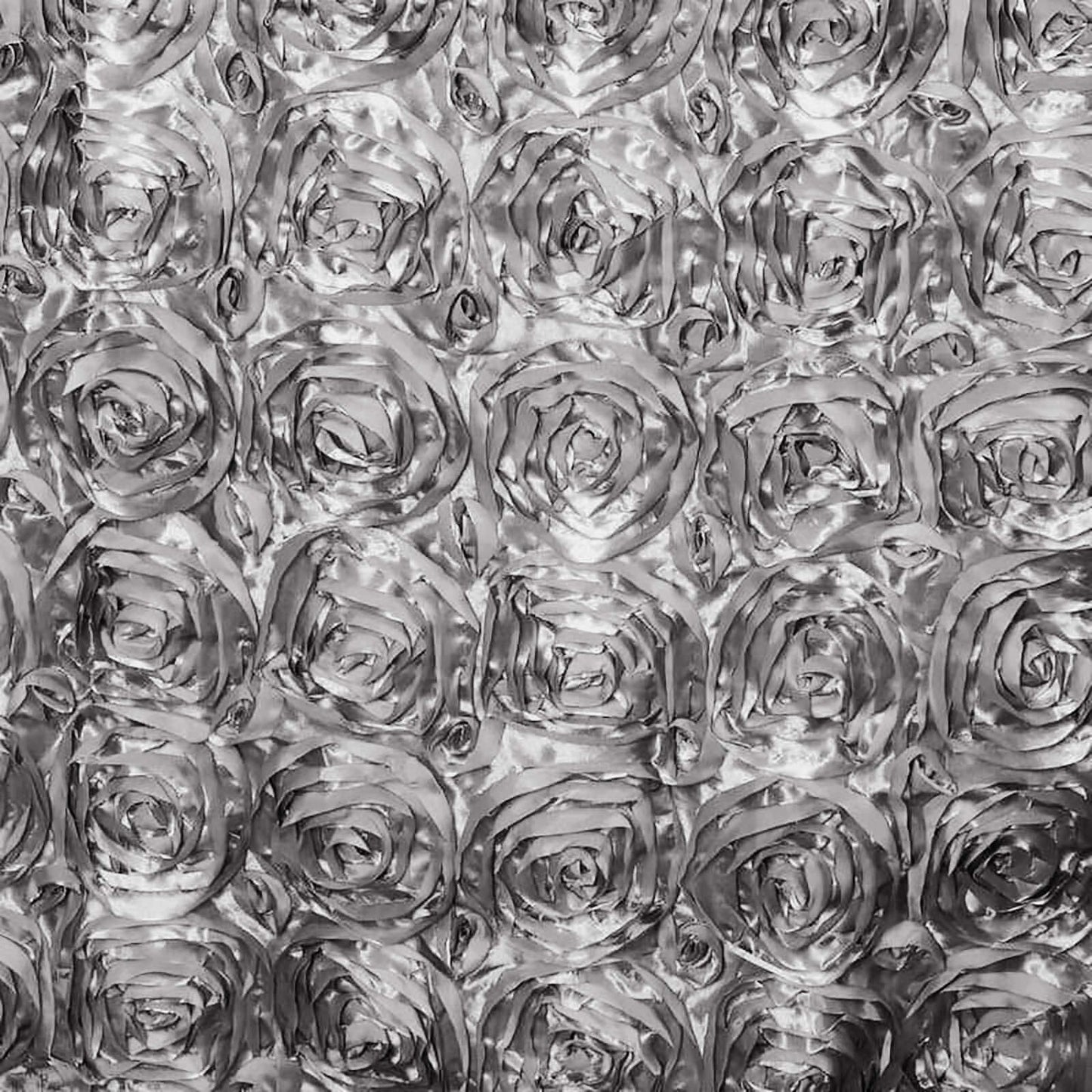 Rosette Satin 14"x108" Table Runner Silver - Grandiose Design