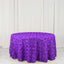 Satin 120" Round Tablecloth Purple - Grandiose 3D Rosette with Seamless Finish Table Cover