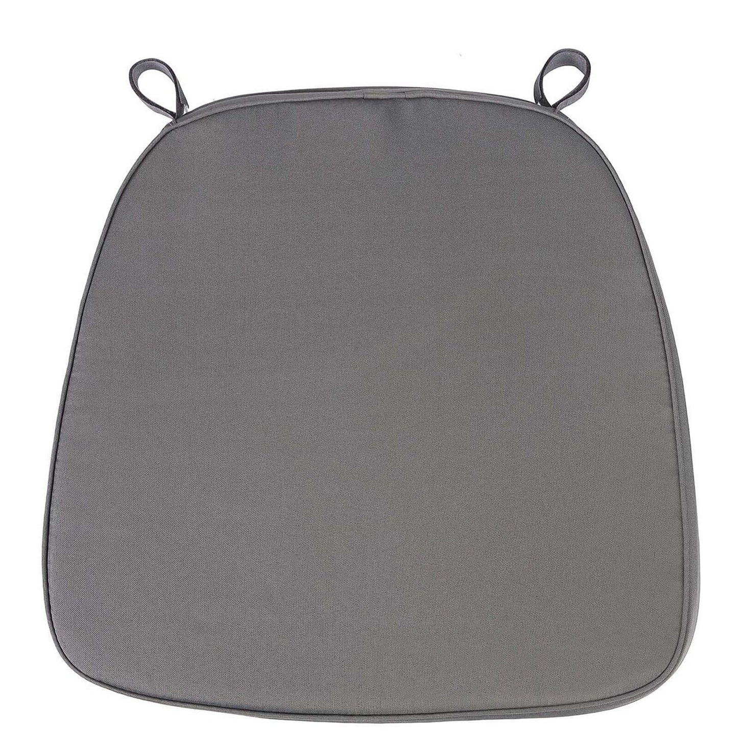 Chiavari Chair Cushion with 1.5" Thick Memory Foam and Ties Charcoal Gray - Stylish Removable Cover for Comfort