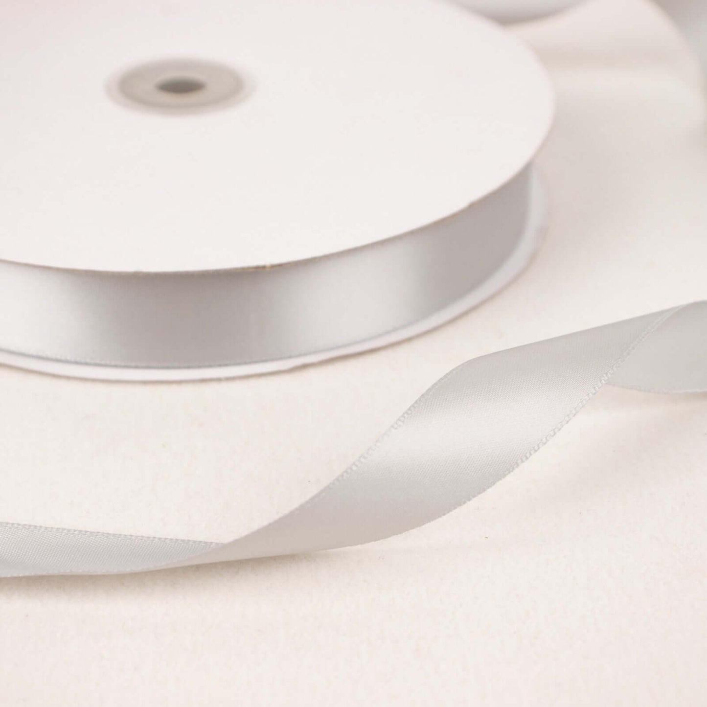 100 Yards 7/8" Silver Single Face Decorative Satin Ribbon