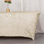 Crushed Velvet Fitted Rectangular 6ft Table Cover Beige - Wrinkle-Free Stretchy Tablecloth