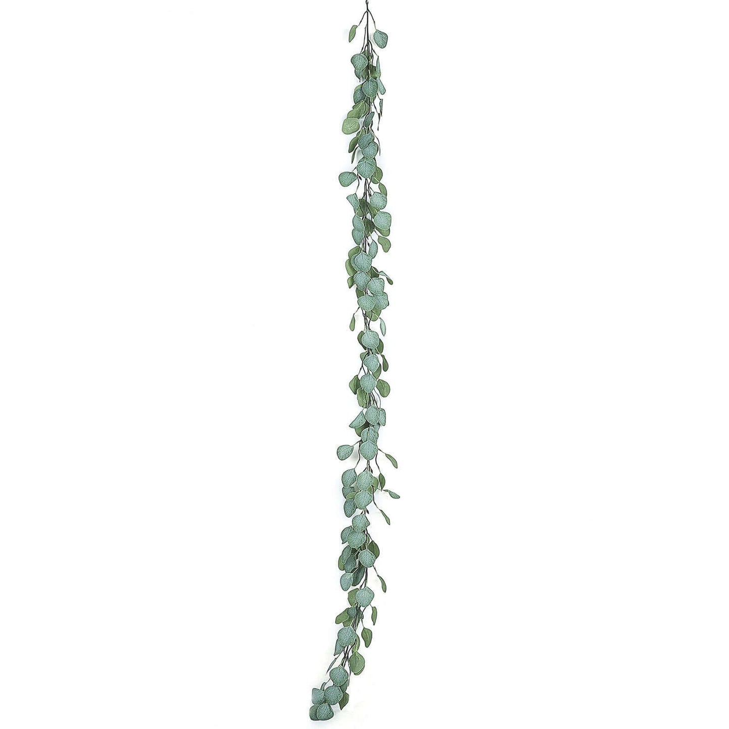 6.5ft Frosted Green Artificial Silk Eucalyptus Leaf Garland Vine