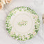 25-Pack Paper 11" Round Dinner Plates in White with Floral Greenery & Scalloped Edges - Disposable Party Plates for Nature-Inspired Events & Chic Celebrations