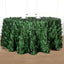 Taffeta 120" Round Tablecloth Green | 3D Leaf Petal Design Seamless Table Cover