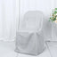 Polyester Slip On Folding Chair Covers Silver - Stain-Resistant Reusable Durable Fabric