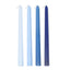 12-Pack Taper Candles Premium Wax Design Mixed Blue - Unscented Candles for Sophisticated Decor 10"