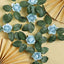 24 Roses 2" Dusty Blue Artificial Foam Flowers With Stem Wire and Leaves