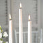 12-Pack Taper Candles Premium Wax Design Metallic Pearl White - Unscented Candles for Upscale Settings 10"
