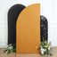 7ft Matte Gold Spandex Half Moon Chiara Backdrop Stand Cover, Custom Fitted Wedding Arch Cover