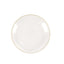 10-Pack Plastic 7" Round Dessert Appetizer Plates in Clear Hammered Design with Gold Rim - Modern Disposable Salad Plates