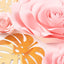 Set of 9 Pink 3D Rose Paper Flowers with Gold Tropical Palm Leaves, Party Flower Backdrop Hanging Wall Decor