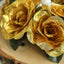 4 Pack 3" Gold Artificial Silk Rose Flower Candle Ring Wreaths