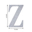 Decorative Rhinestone Alphabet "Z" Letter Stickers, Glitter Adhesive Craft Letters Silver DIY Sparkle Embellishments 8"
