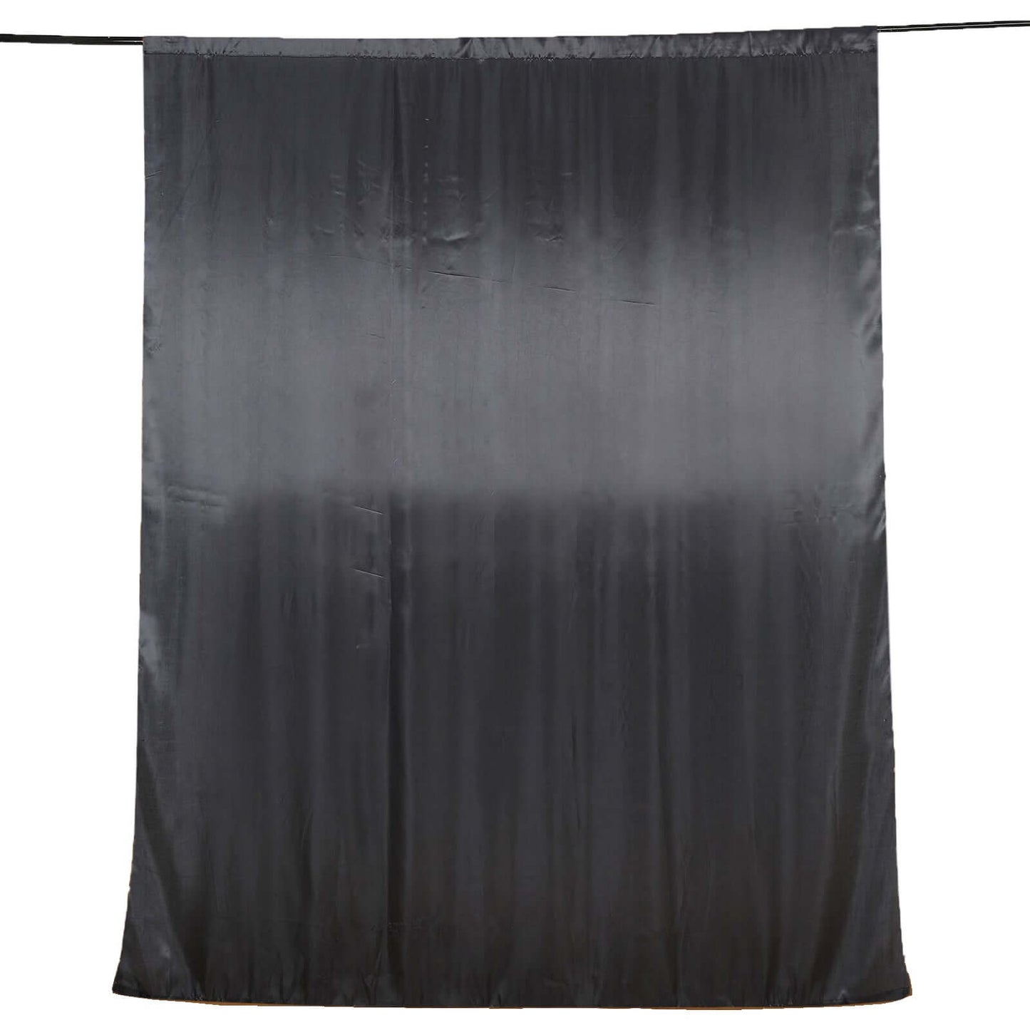 8ftx10ft Black Satin Event Curtain Drapes, Backdrop Event Panel