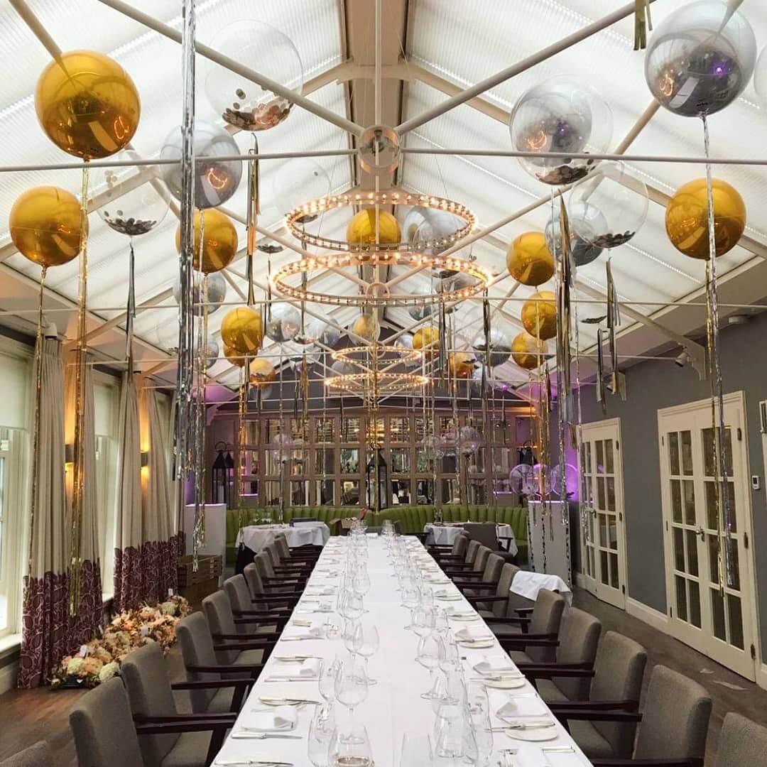 2 Pack 14" 4D Metallic Blue Sphere Mylar Foil Helium or Air Balloons