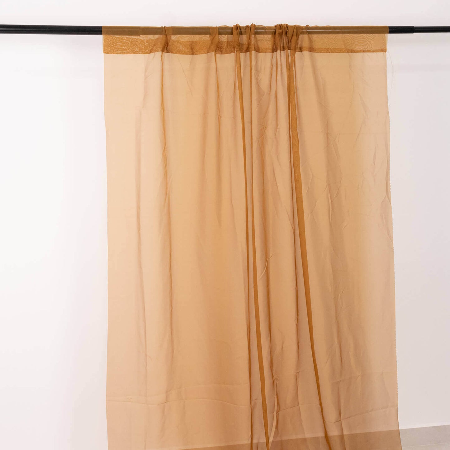 5ftx32ft Gold Chiffon Curtain Panel, Durable Flame Resistant Backdrop Ceiling Drapery With Rod Pocket