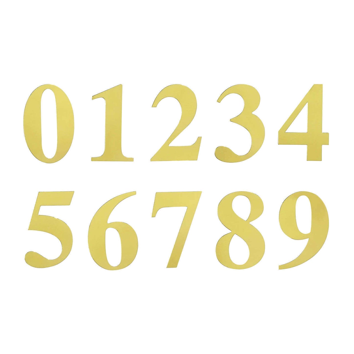 4 Pack 5" Metallic Gold 0-9 Number Stickers Banner, Customizable Stick On Numbers - 1