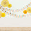 Gold, Blush and Turquoise Confetti-Like Paper Party Garland Streamer, Hanging Backdrop Decoration - 6.5ft