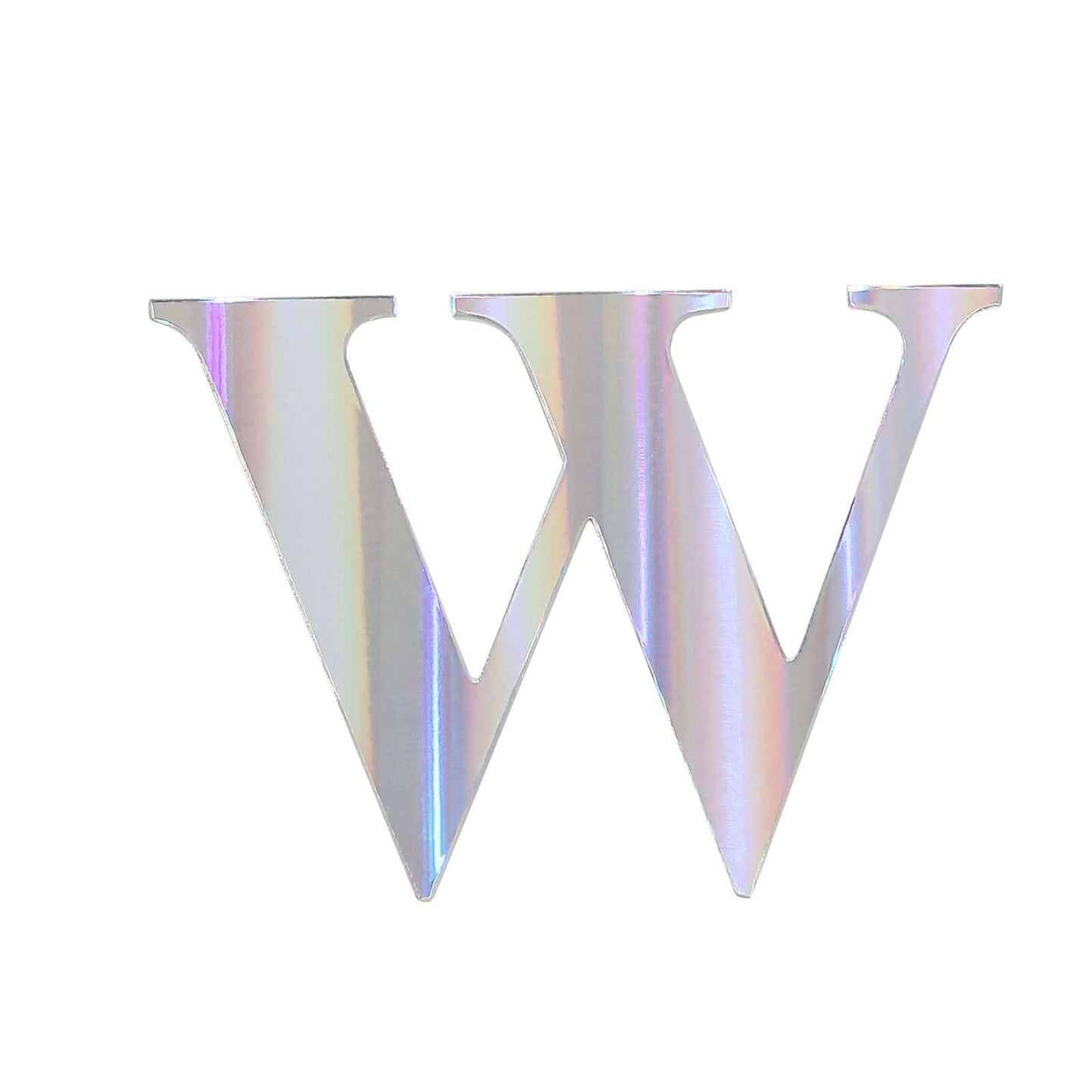4 Pack 5" Iridescent Alphabet Stickers Banner, Customizable Stick on Letters - W