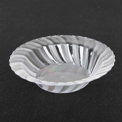 10-Pack Hard Plastic Fruit Bowls Clear Flared Design - Durable Disposable Bowls for Desserts 5oz