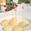 100-Pack Bamboo Cocktail Sticks Heart Design Eco Friendly Red/Pink - Biodegradable Fruit Appetizer Party Picks 5"