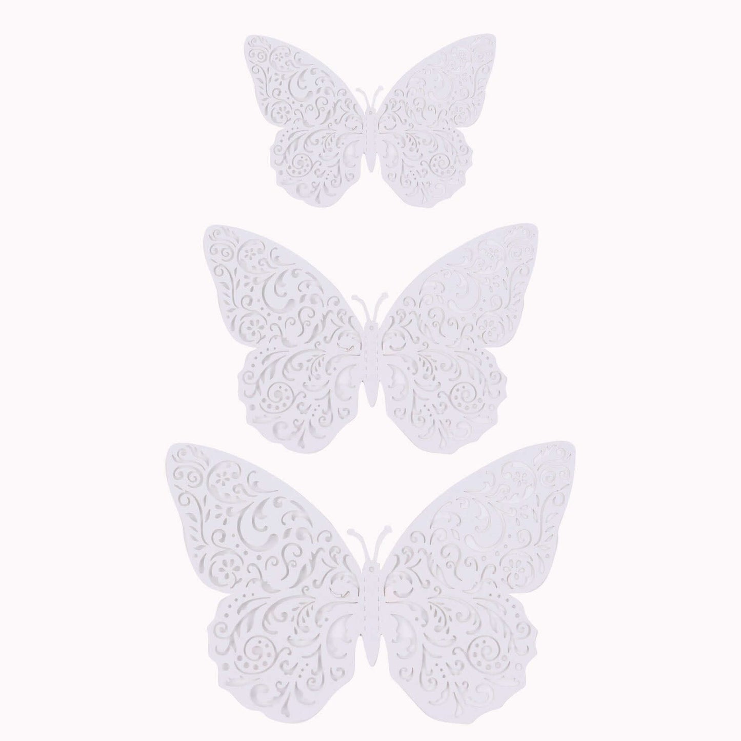 12-Pack 3D Butterfly Wall Decals, DIY Removable Mural Stickers White Cake Decorations Eye-Catching Design