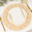 6-Pack Table Placemats Woven Fiber Design Beige Round - Disposable Mats for Dining and Events 15"