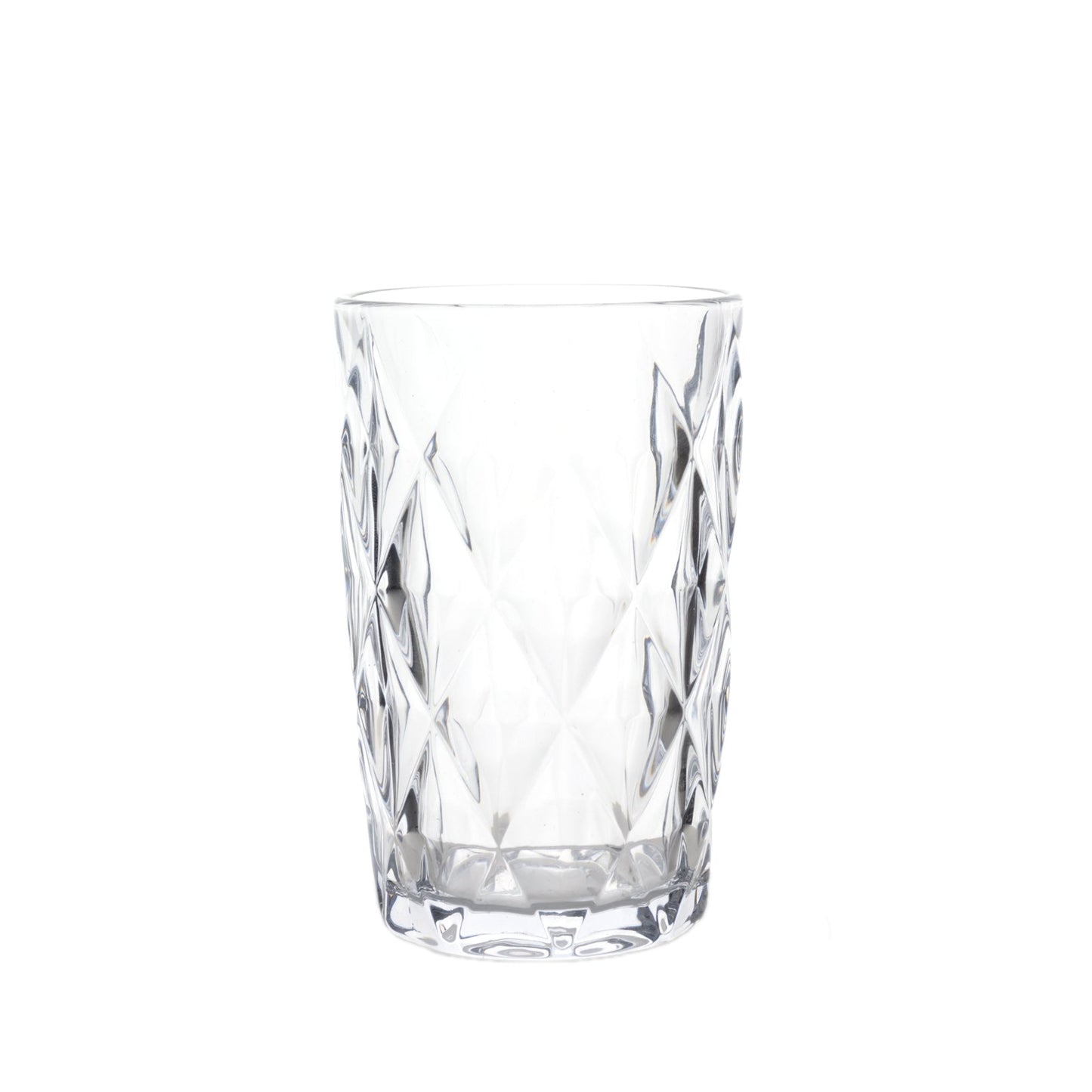 6-Pack Whiskey Glasses Clear Textured Crystal Cut Design with Heavy Base - Highball Tumblers for Parties & Events 12oz 5"