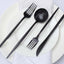 50-Pack Plastic Utensil Set Black - Premium Disposable Heavy Duty Sleek Flatware for Events