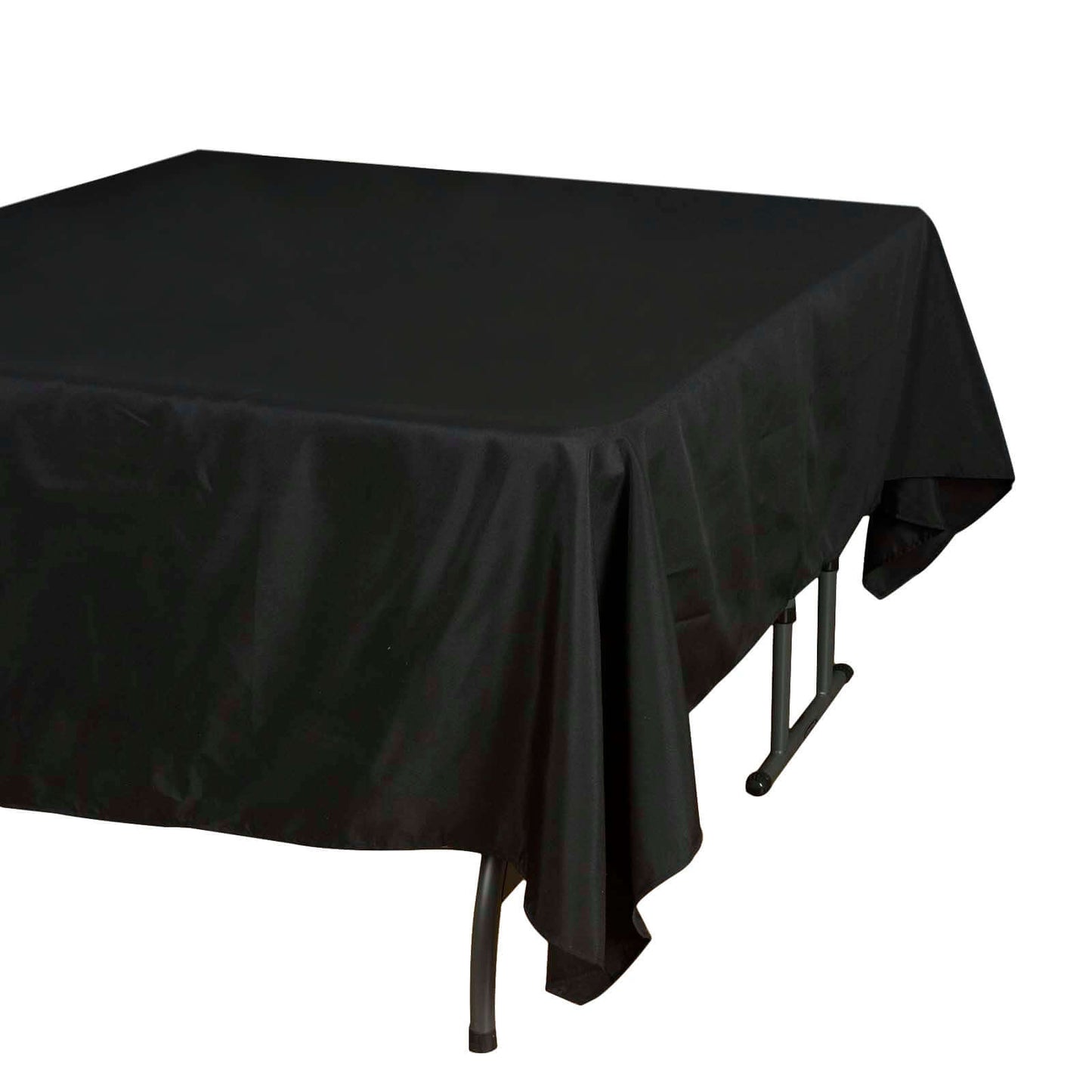 Polyester Square 70"x70" Tablecloth Black - Wrinkle-Resistant & Durable Table Cover for Events