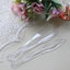 25-Pack Plastic Knives Clear Heavy Duty with Fluted Handles - Durable Disposable Utensils 7"