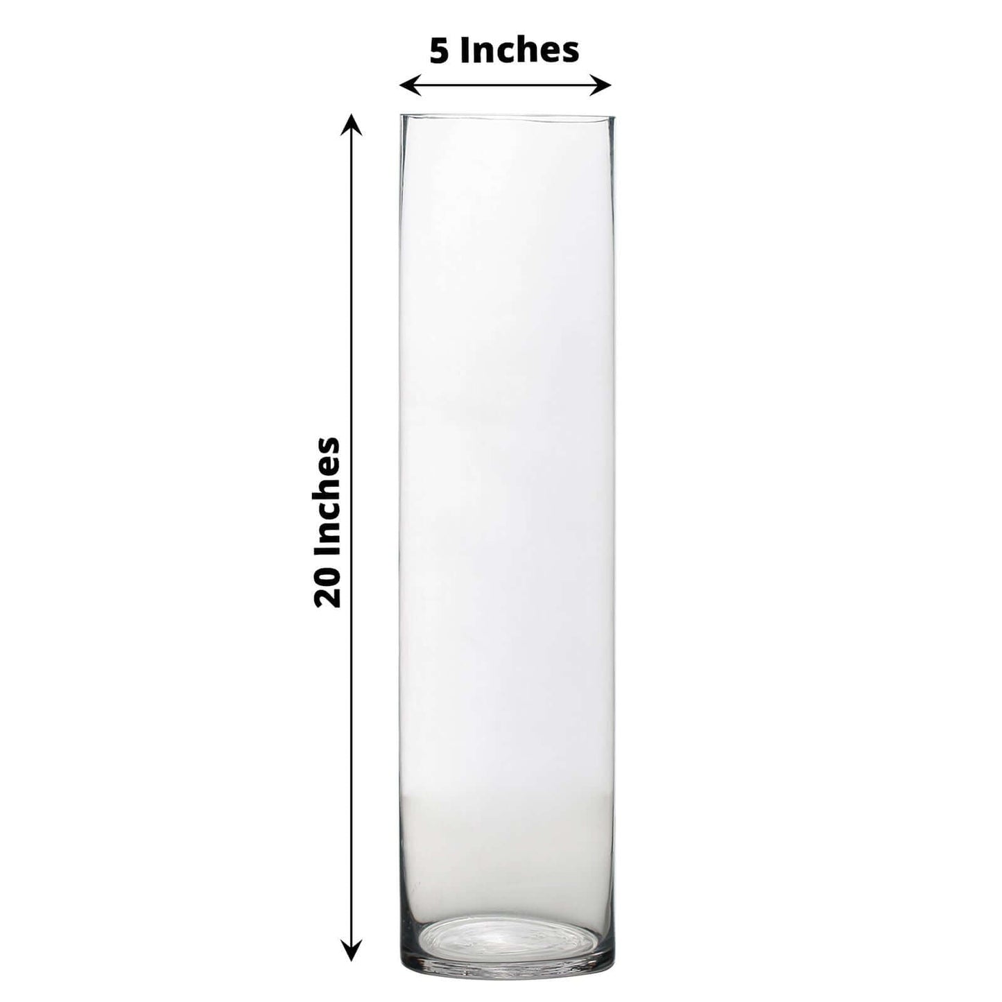 6-Pack Glass Flower Vases Cylinder Design Heavy Duty Clear - Stylish Centerpieces for Weddings 20"