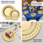 10 Pack 7" Gold Basketweave Rim Plastic Salad Dessert Plates, Round Disposable Appetizer Plates